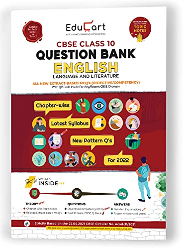 Image of Educart Term 1 & 2 ENGLISH Class 10 CBSE Question Bank 2022 (Based on New MCQs Type + Educart SOCIAL SCIENCE Class 10 CBSE Question Bank 2022 With REDUCED Syllabus Chart Updated (Set of 2 books)