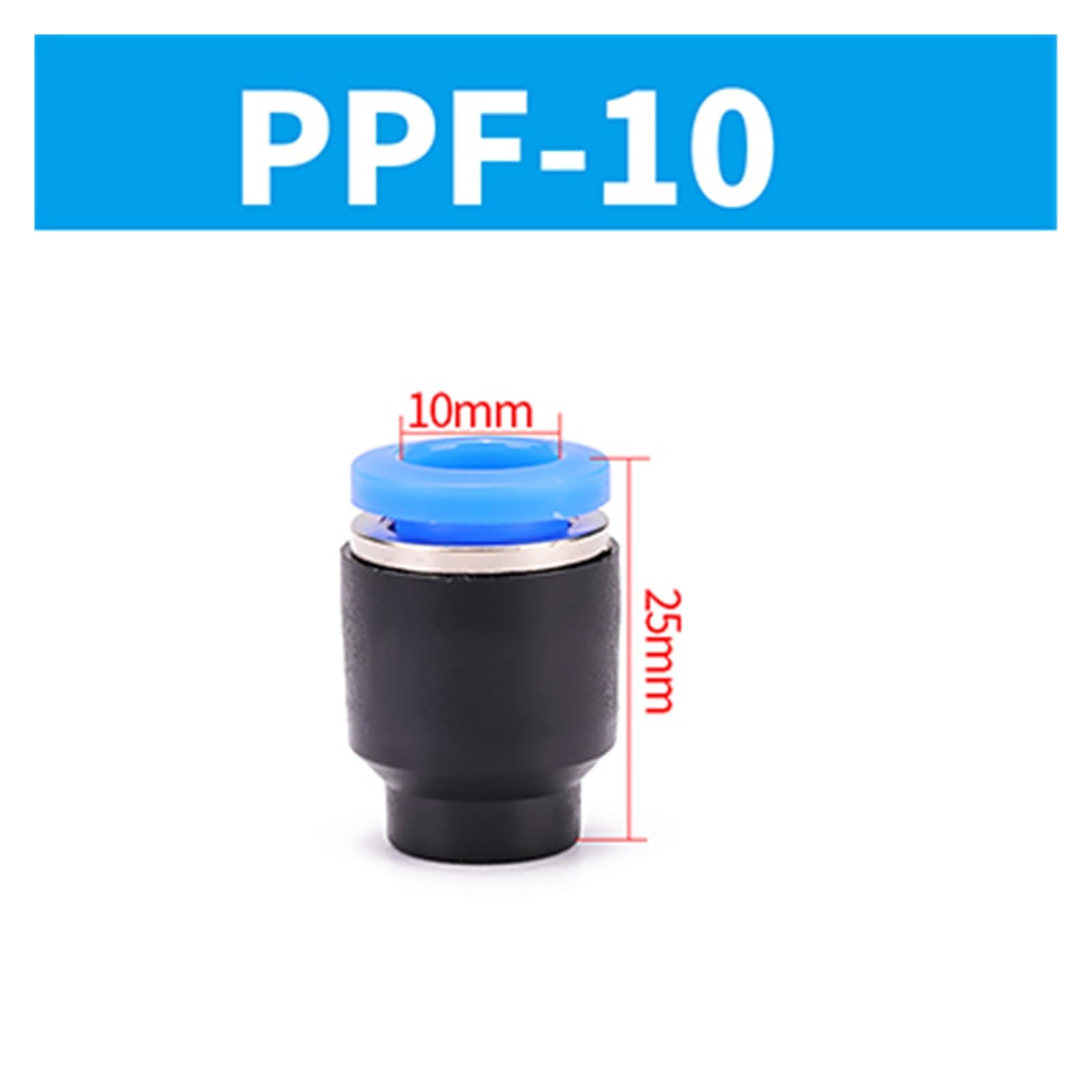 10 Uds tapones neumáticos PP-4 6 8 10 12 14 16mm PPF tapa tubo de manguera conector de empuje tubo de aire accesorio de extremo ciego fontanería de agua(PPF-10)