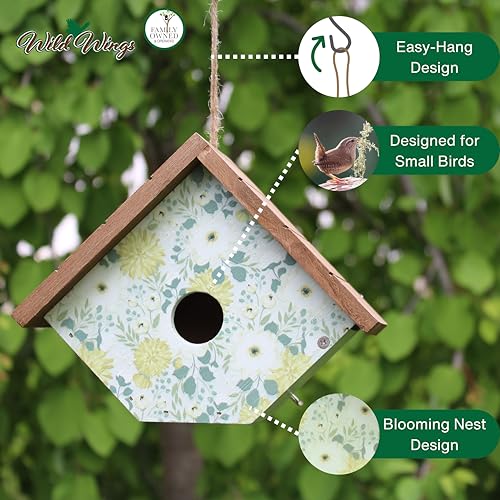Wild Wings Decorative Wren House Blooming Nest, Green - image 4