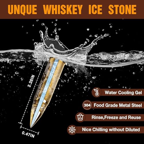 Kostki lodu do wielokrotnego użytku, ze stali nierdzewnej, z technologią High Cooling, do whisky, wódki, likieru, wina, pomysłów urodzinowych dla taty, przyjaciela, męża