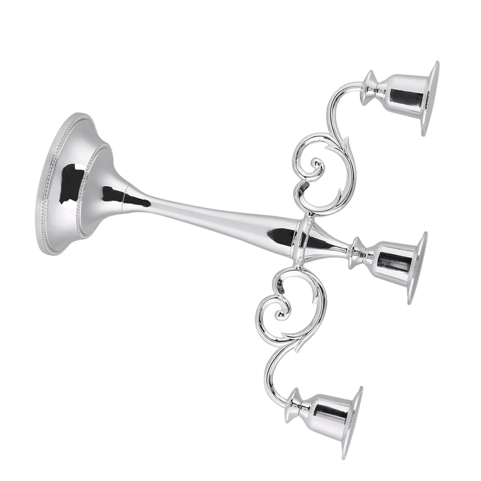 Ejoyous Candeliere a 3 Bracci, Portacandele Candelabro in Metallo, Candele a Bastoncino, Vintage per Natale, Matrimonio, Soggiorno, Davanzale (SILVER)