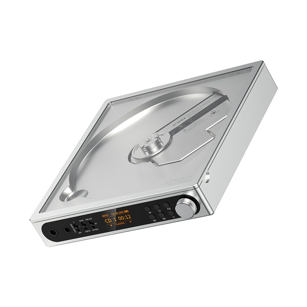 FiiO DM15 Portable Stereo CD Player with True 24Bit R2R DAC, 1150mW+1150mW High-Power Output, aptX Adaptive Bluetooth Transmitter, 24 Sound Presets,