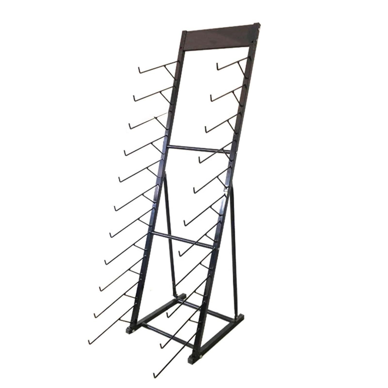 HOFSSI Floor Tile Display Stand, Large Metal Ceramic Tiles Sample Rack, Wooden Floor Sample Holder,Heavy Duty Floating Shelf?Black