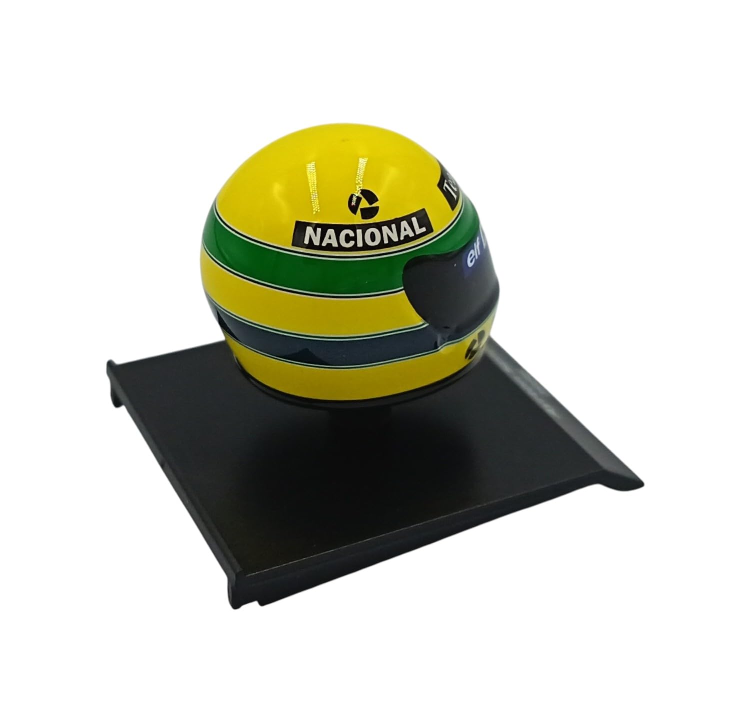 Formel-1-Helm, kompatibel mit Ayrton Senna #12 John Player Team Lotus Formel 1 1986 1:10 Minichamps 388612