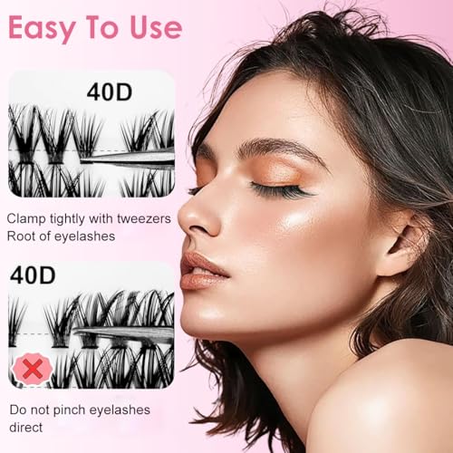 Image of MAYCREATE 540PCS Lash Clusters Cluster Eyelash Extensions D Curl Natural Wispy Eyelash Clusters Mega Volume Reusable Individual DIY Lashes Super Thin Band and Soft
