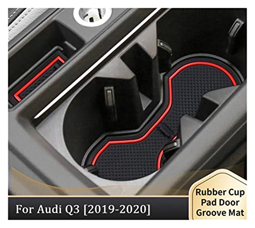 Tapis antidérapant pour console centrale Audi Q3 2019 2020 rouge - 2