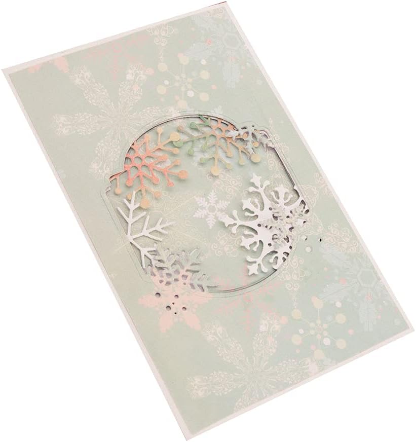 LZBRDY 2 Pieces/Pack Square Frame with Snow Flower Hollow Out Embossing Cutting Dies for Card Making Scrapbooking Background Decors Craft Die Cuts