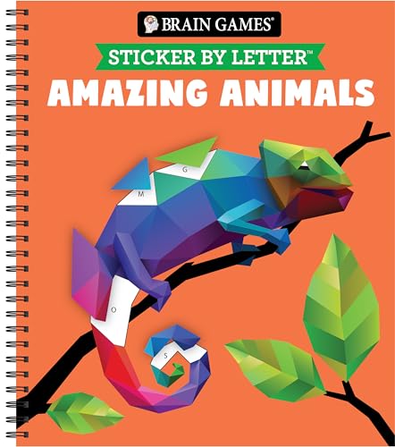Brain Games - Sticker by Letter: Amazing Animals - 2 Books in 1 (In the Wild & Playful Pets) - 20 Images to Sticker