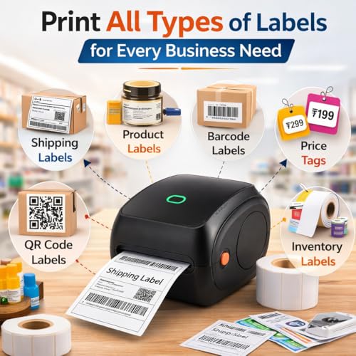 Image of Thermal Label Printer for Business Office Home | Inkless Thermal | Mobile, Desktop Compatible (ShipSmart (4-inch Smart Label Printer))