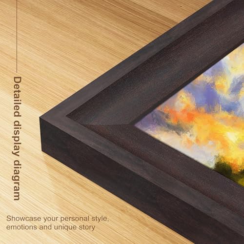 Image of 12x16 Frame Walnut Brown, Thick Poster Frames 12 x 16 for Picture Gallery, Horizontal or Vertical Wall Decoration