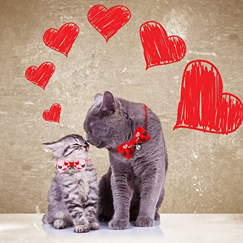 4 Pack Valentines Cat Collar with Bow Tie and Bell Puppy Collar Cat Bow Tie Kitty Collars Holiday Cat Collars Tiny Dog… - Image 6