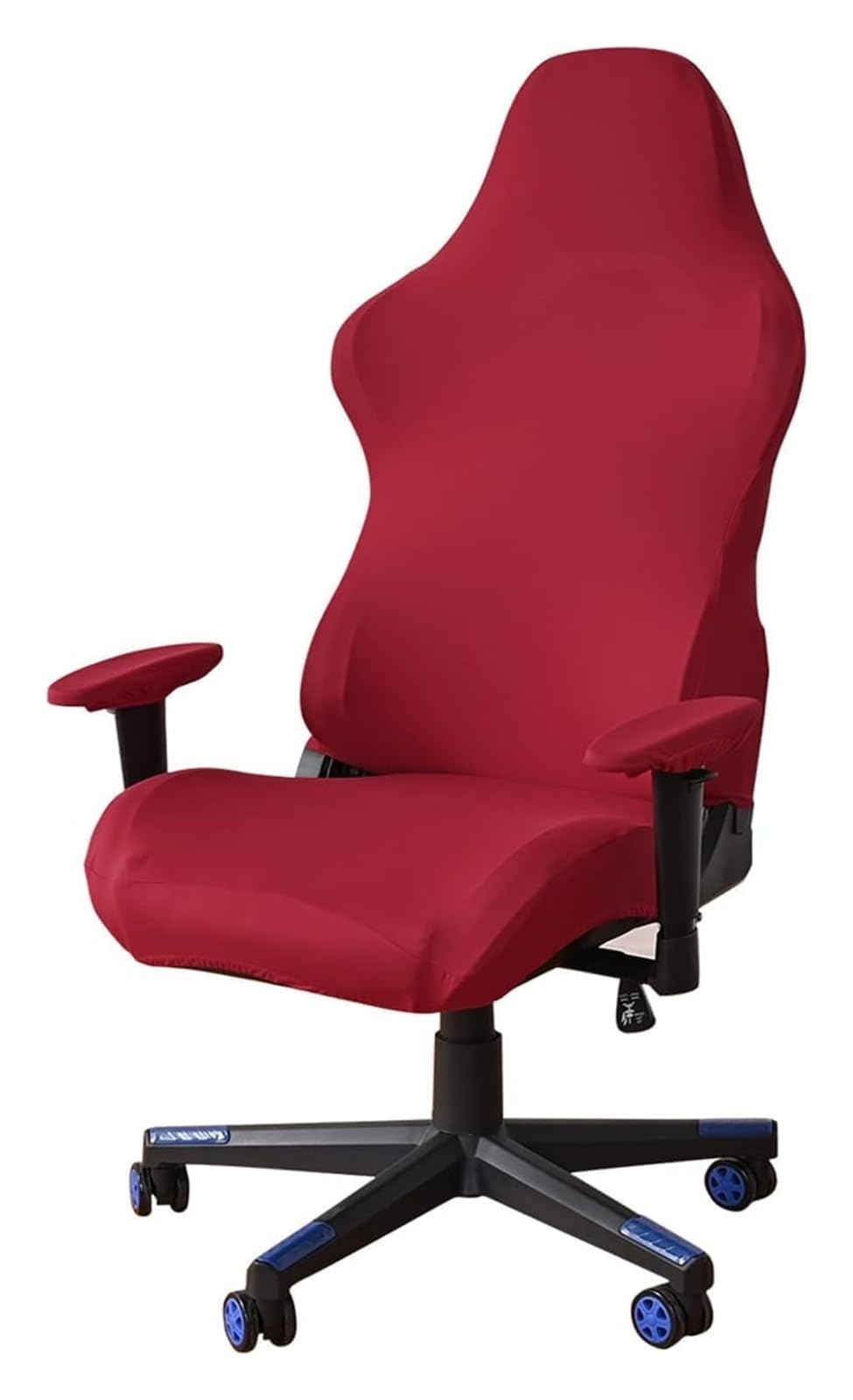 AOICXB Office Chair Seat Covers,Stretchable Gaming Chair Covers,with 1 Pair Armrest Cover, Reclining Racing Style Chair(Red)