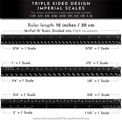 Khnum AESR-11 12-Inch Architectural And Engineering Scale Ruler Set thumb #3