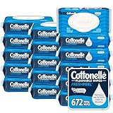 Cottonelle Fresh Feel Flushable Wet Wipes, Adult Wet Wipes, 16 Flip-Top Packs, 42 Wipes Per Pack (672 Total Wipes), Packaging May Vary