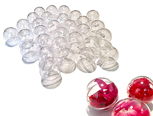 CRYSTAL KING 30 Stück Acrylkugeln 4cm Durchmesser durchsichtige Kugel Aufhängen transparent Dekokugel Bastel Set Christbaumkugeln Acrylkugel Teilbar befüllbare