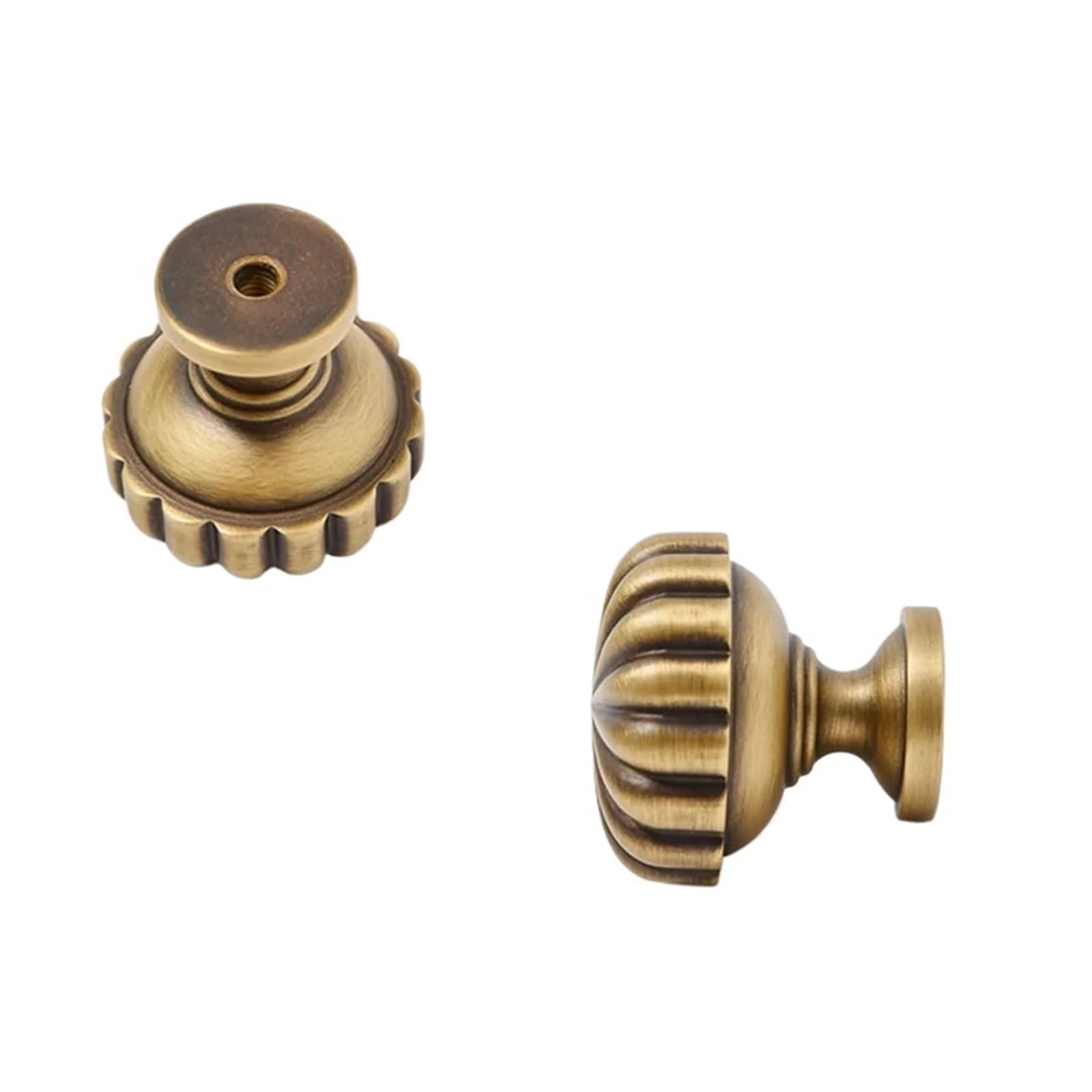 YONMLEDO Brass Vintage Drawer Handles 2pcs Antique Brass Cabinet Kitchen Pulls Knobs Vintage Drawers Dresser Pulls Furniture Knobs Cupboard Handles(25x25mm)