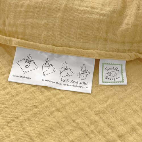 Image of SwaddleDesigns Cotton Muslin Swaddle Blankets for Babies, Set of 4, Neutral Receiving Blankets for Newborn, Baby Registry & Gift, 46x46 inches, Tuscan Sunset