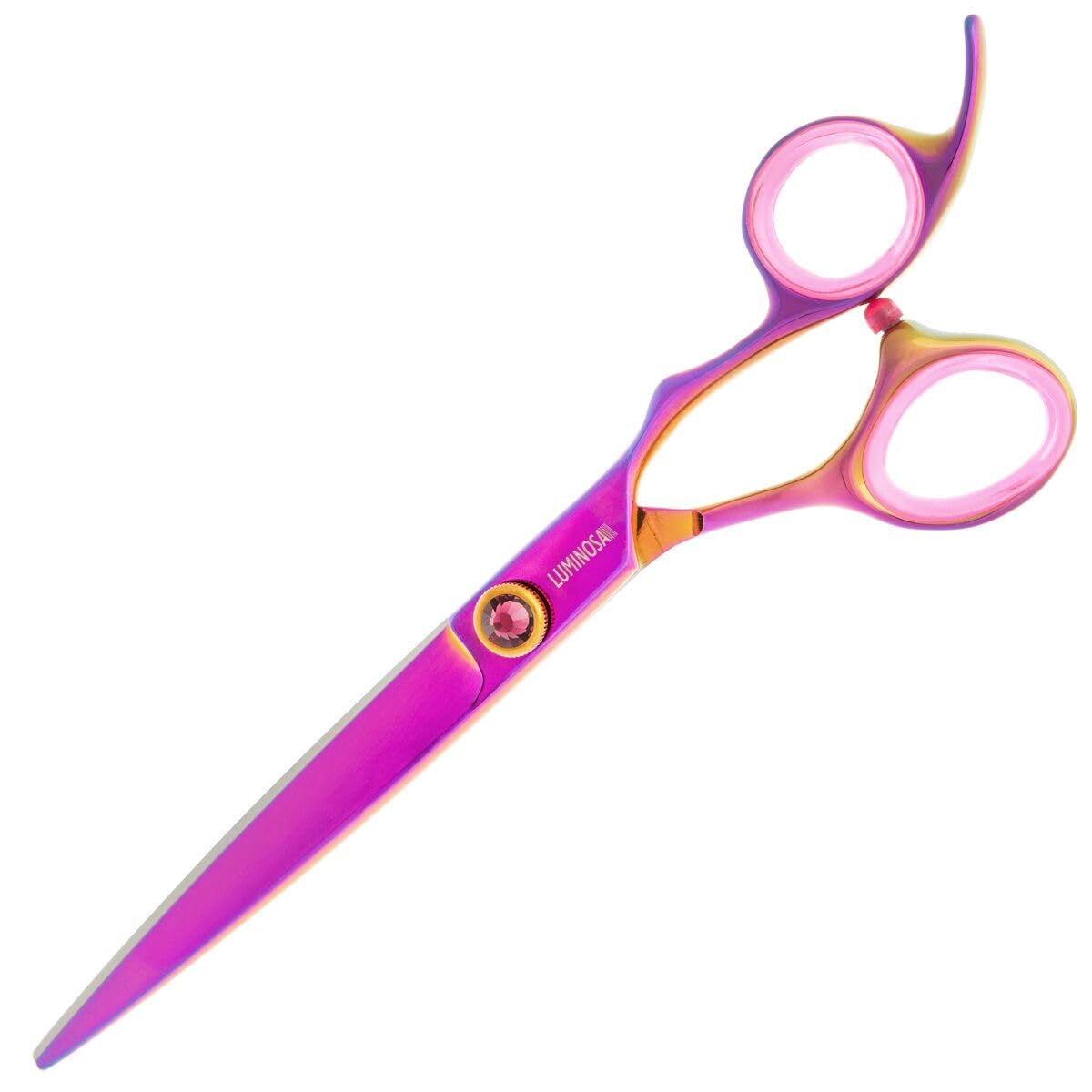 GROOM PROFESSIONAL Luminosa Straight Dog Grooming Scissors - Professional Hair Scissors - VG10 Stainless Steel - Razor Sharp Blades - Add Some Colour to Your Everyday Grooming, 7 Inch