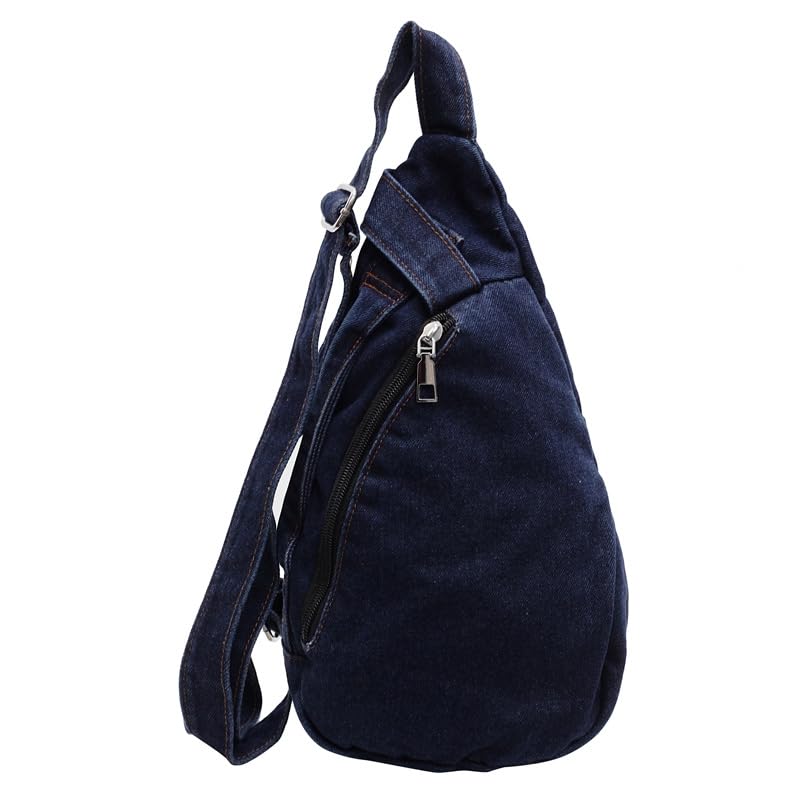 Sac à dos en denim bleu délavé avec finitions soignées