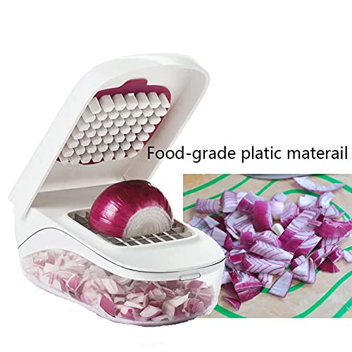 Image of Manual Vegetable Fruit Slicer Chopper Presser Cut Onion Vegetable Slicer Fruit Cheese Cutter Dicing Blade Kitchen Tool, White