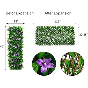 DOEWORKS Expandable Fence Privacy Screen for Balcony Patio Outdoor, 2PCS Faux Ivy Fencing Panel for Backdrop Garden Backyard Home Decorations DOEWORKS Expandable Fence Privacy Screen for Balcony Patio Outdoor 2PCS Faux Ivy Fencing Panel for Backdrop Garden Backyard Home Decorations