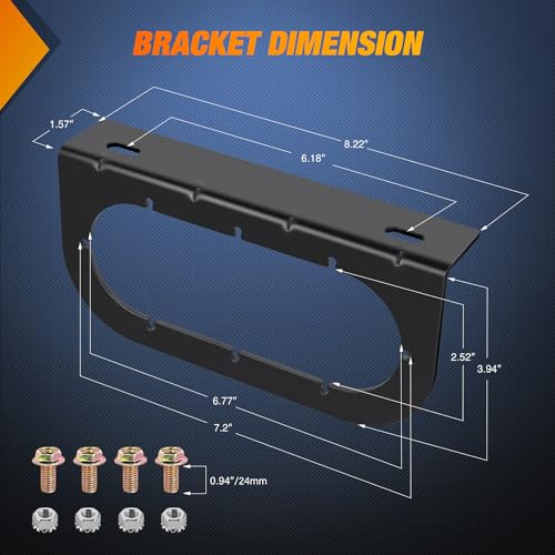 Image of Nilight 6 Inch Oval Trailer Tail Light 2 PCS Red Brake Stop Amber Left Right Turn Signals Lights with Flush Mount Grommets Plugs Mounting Brackets for RV Truck Luggage Rack