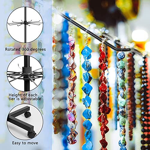 Ipexi Retail Display Stand 7 Tier For Store Display Movable Shop Spinner Jewelry Keyring Socking Hats Toys Show Rack, Black, 17''D X 17''W X 63''H #TOP2