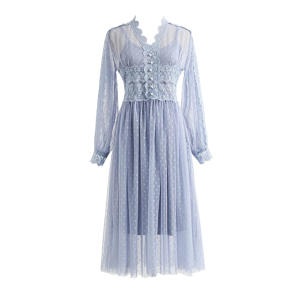 Amazon.com: Women Hollow Out Puff Sleeve Floral Embroidery