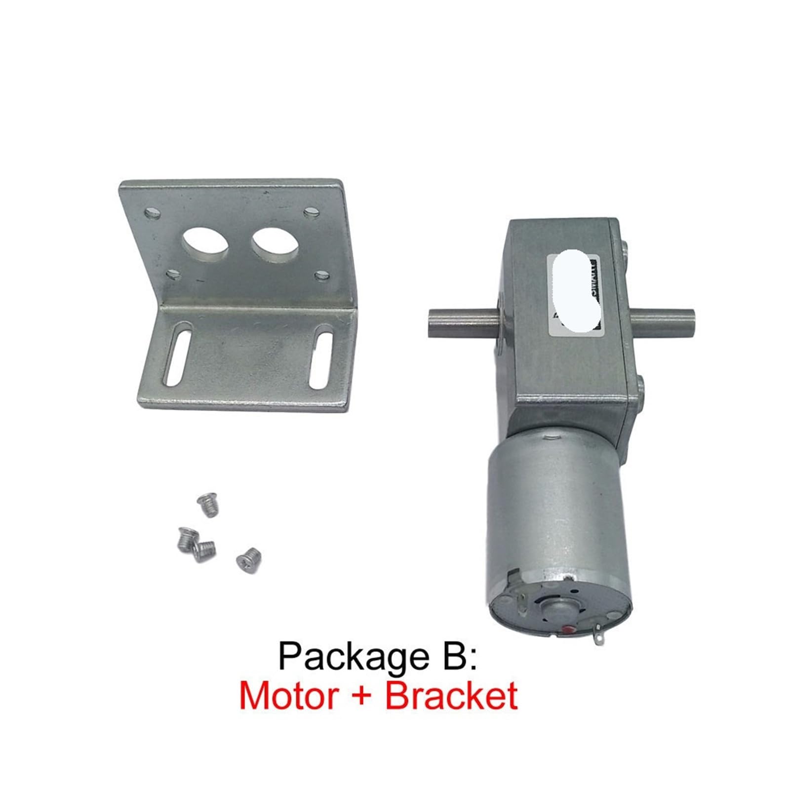 JGY-370S Motor con engranaje helicoidal de 12 voltios CC, doble eje, autobloqueo invertido, 6 V, salida dual, 24 V, mini motores reductores(Package R,10RPM-12V)