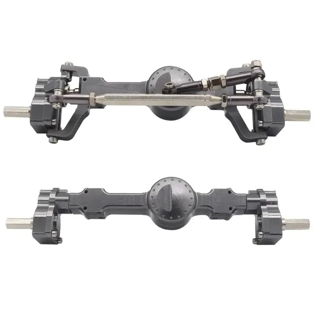 MN99S MN 1/12 Scale RC Car Metal Portal Axle Set Front and Rear Upgrade Parts(Grey)