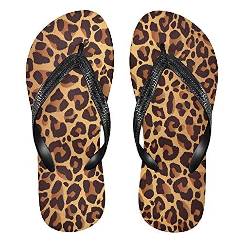 Mnsruu Tongs à imprimé léopard de couleur vive pour la maison, l'hôtel, le spa, la chambre à...