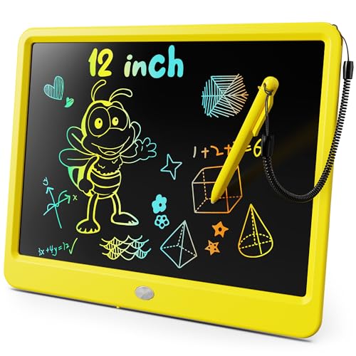 Image of KOKODI LCD Writing Tablet, 12 Inch Colorful Toddler Doodle Board Drawing Tablet, Erasable Reusable Electronic Drawing Pads, Educational and Learning Toy for 3-6 Years Old Boy and Girls(Yellow)
