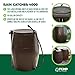 FCMP Outdoor Raincatcher 4000, Flat-Back Rain Water Barrel, 50-Gallon, Brown - Rainwater Collection Storage Container w Side Spigots, Mesh Screen, Garden and Overflow Hose & Linking Kit