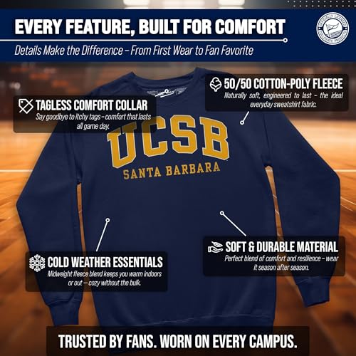 Image of NCAA College Sweatshirt Fleece Crewneck Pullover for Men and Women | Officially licensed NCAA college gameday crewneck pullover - 9 oz fleece lined sweatshirt with arch and logo design