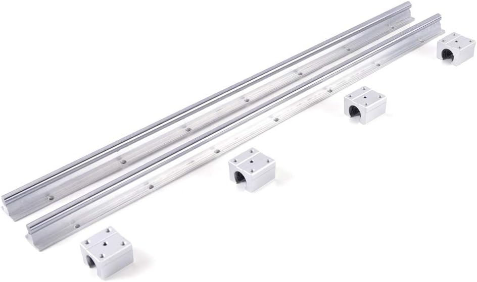 2X SBR12 700mm Linear Guide Linear Shaft Slide Rail Shaft with 4X SBR12UU Block
