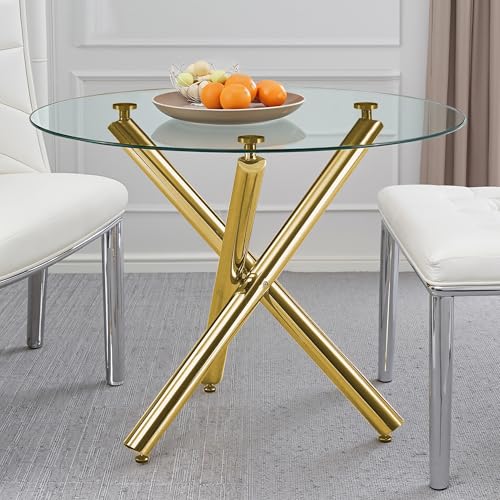 Lyngins Kitchen Table Classic Dining Table for 4 Round Glass Dining Table 42