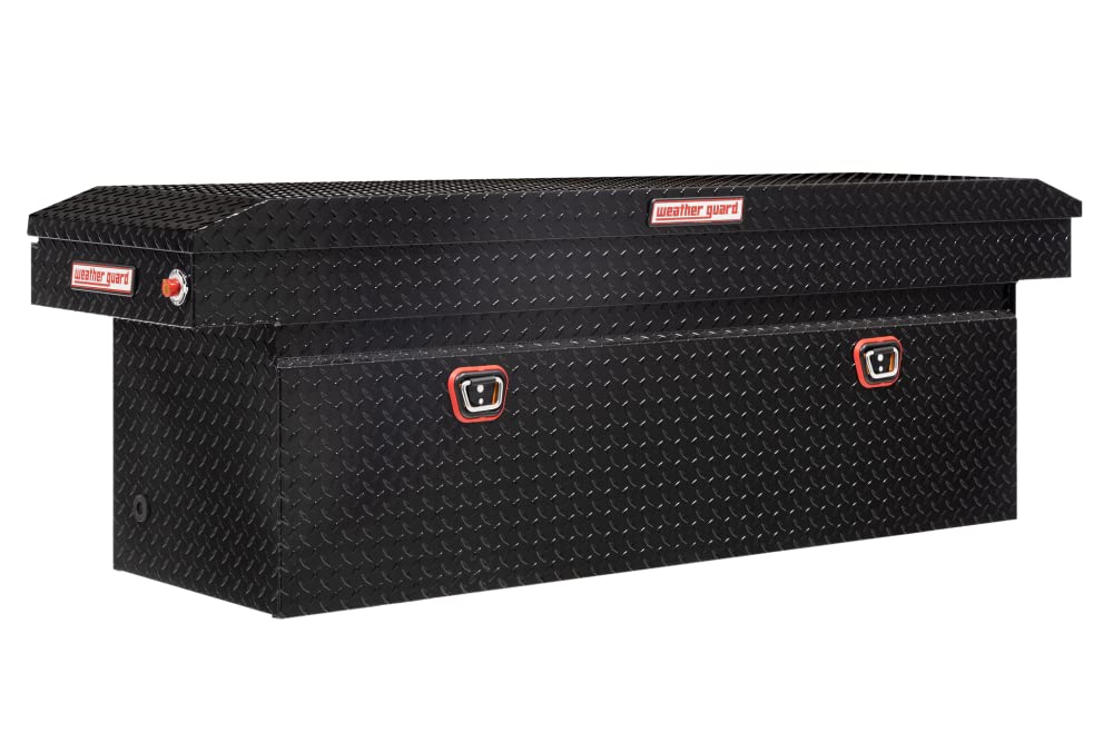 Weather Guard Saddle Truck Tool Box Aluminum Full Deep Gloss Black