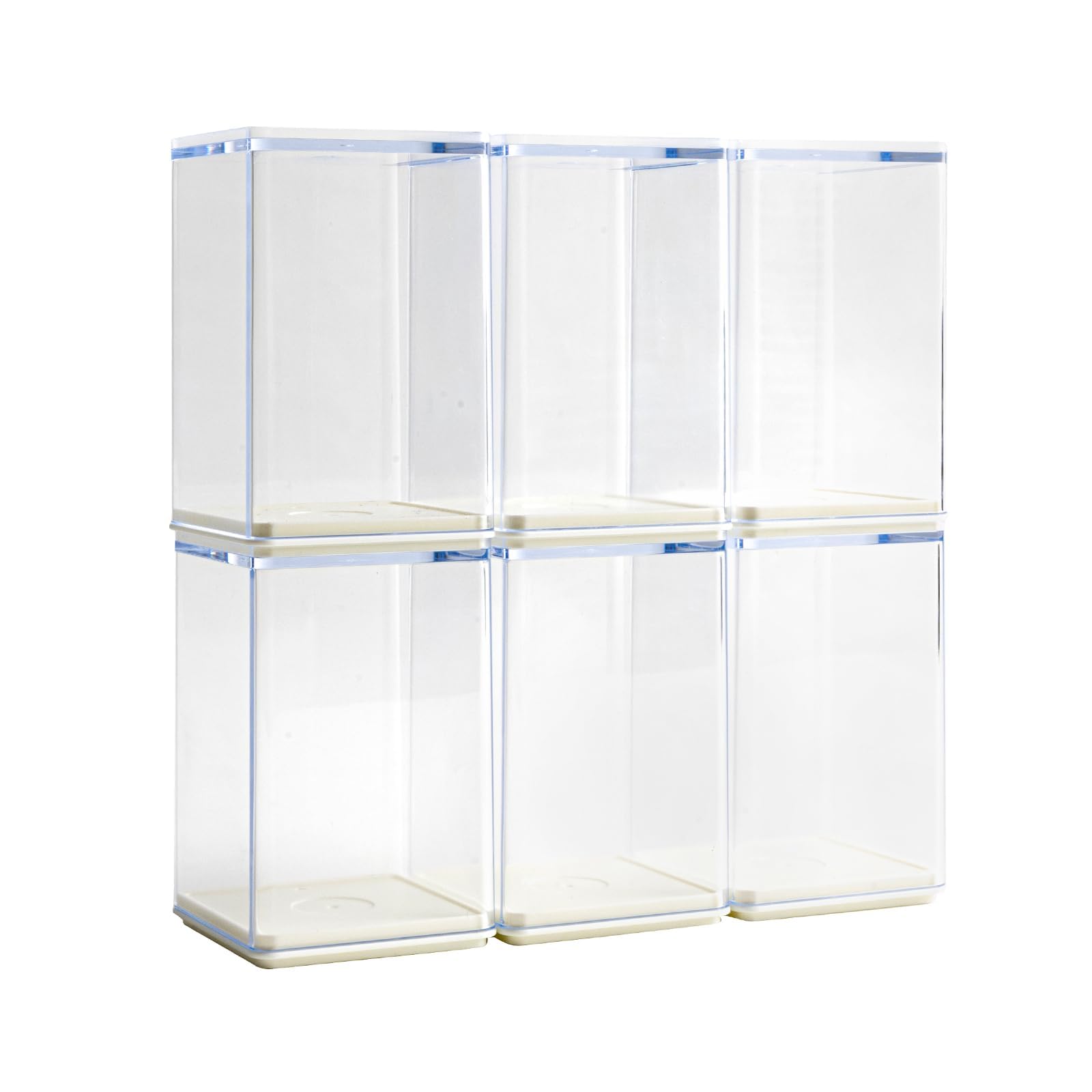 Display Case for Collectibles, 6 Pcs Clear Acrylic Figures Display Case, Stackable Blind Box for Collectibles-Figures, Dustproof Protection Display Box, for Lego Figures Models Doll Toys Pop Mart