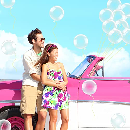 Image of 50 Pcs Clear Bubble Bobo Balloons Burbuja Transparent Clear Balloons for Christmas Wedding Birthday Indoor Outdoor Party Decoration(8 Inch)