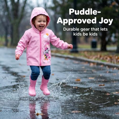 Image of Disney Girls' Hooded Zip-Up Rain Jacket Toddler to Big Kid