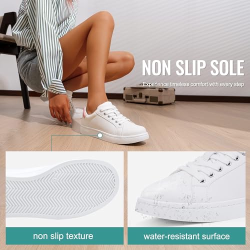 Image of Vepose Women's Lace-Up Walking Sneakers, Casual Low Top Shoes 8003
