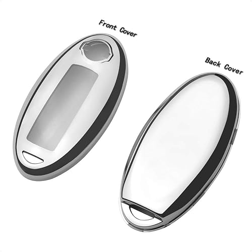 Miniatura 5 de TANGSEN Funda para llavero plateado de TPU compatible con Infiniti EX FX G JX M Q QX para Nissan 370Z Altima Armada Cube GT-R Juke Leaf Maxima