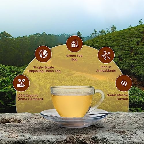 Image of Goodricke Barnesbeg Darjeeling Green Tea 25 Tea Bags Pack of 4, Premium Loose Leaves, Detox Tea, Antioxidant Rich, Immunity Booster, Weight Loss