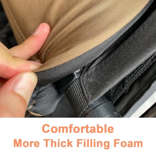 Feliliber Baby Stroller Seat Cushion and Canopy Compatible with Babyzen YOYO 2 and YOYO+, Pushchair Accessories Replacement Kit, Waterproof Double-Layer Fabric (Coffee Color) - Thumbnail 3
