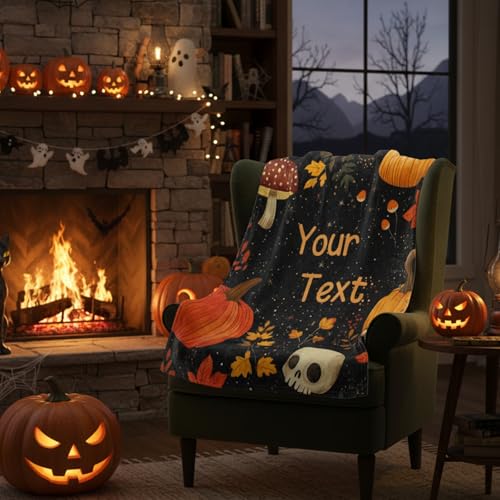 Image of Personalized Baby Blanket with Name, Custom Name Blanket for Kids Soft Flanne Blankets in Easter Personalized Baby Gifts for Infant Newborn Shower (Black)