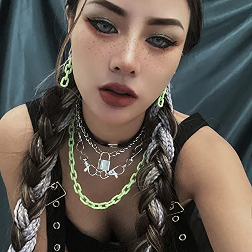 Impurain Punk Choker Necklace For Women Trendy Lock Pendant Necklace Silver Pu Leather Choker For Girls Hip Hop Jewelry #TOP4