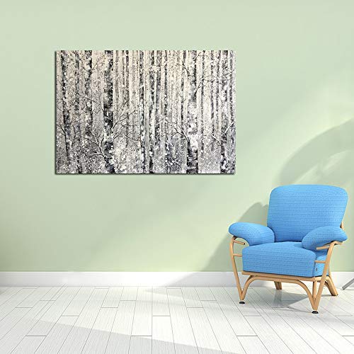 Yihui Arts - One Panel Canvas Wall Art Snowy White Forest Picture Art Print Winter Nature Landscape Painting Contemporary Artwork For Bedroom Living Room Office Wall Decor Framed Easy Hanging #TOP4