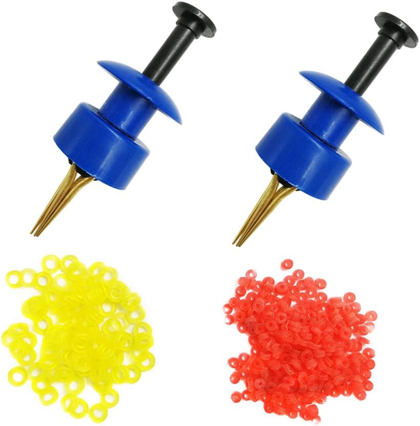 2X Pellet Bander Tool Micro Bait Bands Banding Match Coarse Fishing Terminal Tackle Set w/ 600 Bands