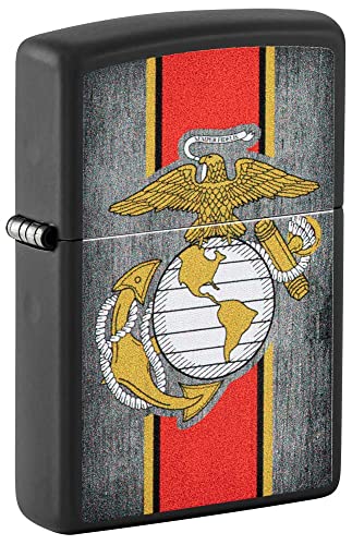 Encendedor Zippo USMC Marines Logo Negro Mate miniatura 1