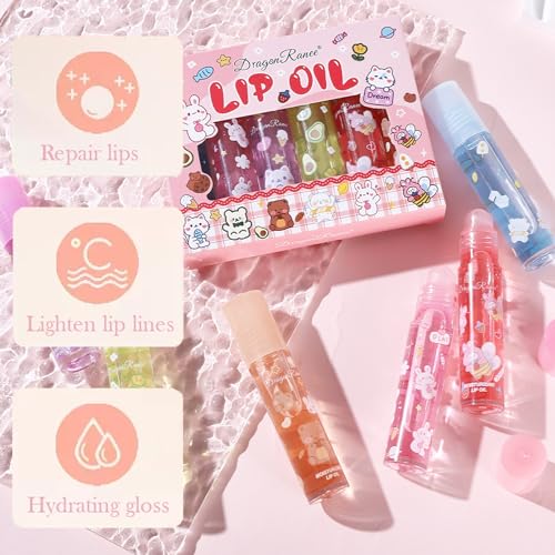 Clear Lip Gloss Sets For Teenage Girls, 6 Pcs Fruit-Flavored Moisturizing Lip Oil Lovely Gift, No-Sticky Long Lasting Liquid Lipstick, Transparent Lip Glow Balm Lip Care For Dry Chapped Lips - Image 5